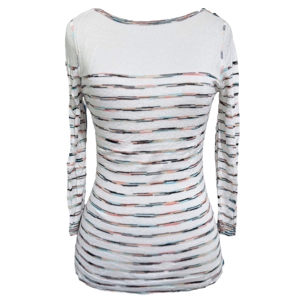 Stacia Bamboo Tencel Blend Striped Top Size XSMALL 3/4 Sleeves